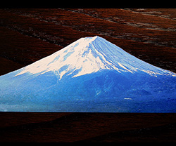 木製楯（盾）、木の楯（盾）富士山